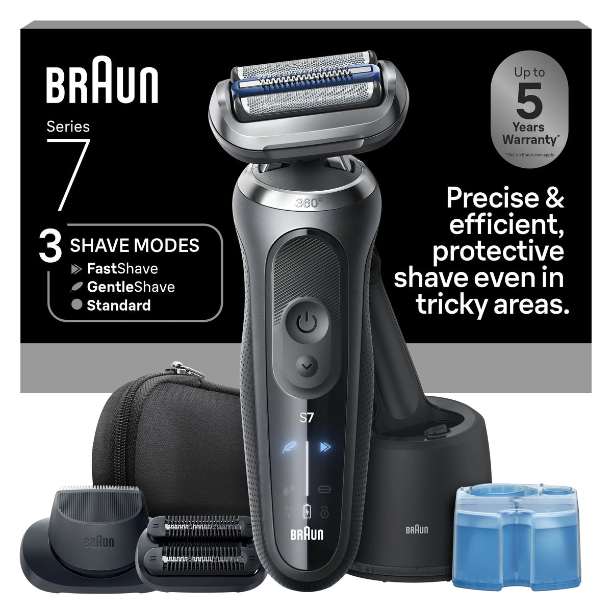 Series 7 Electric Shaver with SmartCare Center, Stubbler, Trimmer, 7185cc