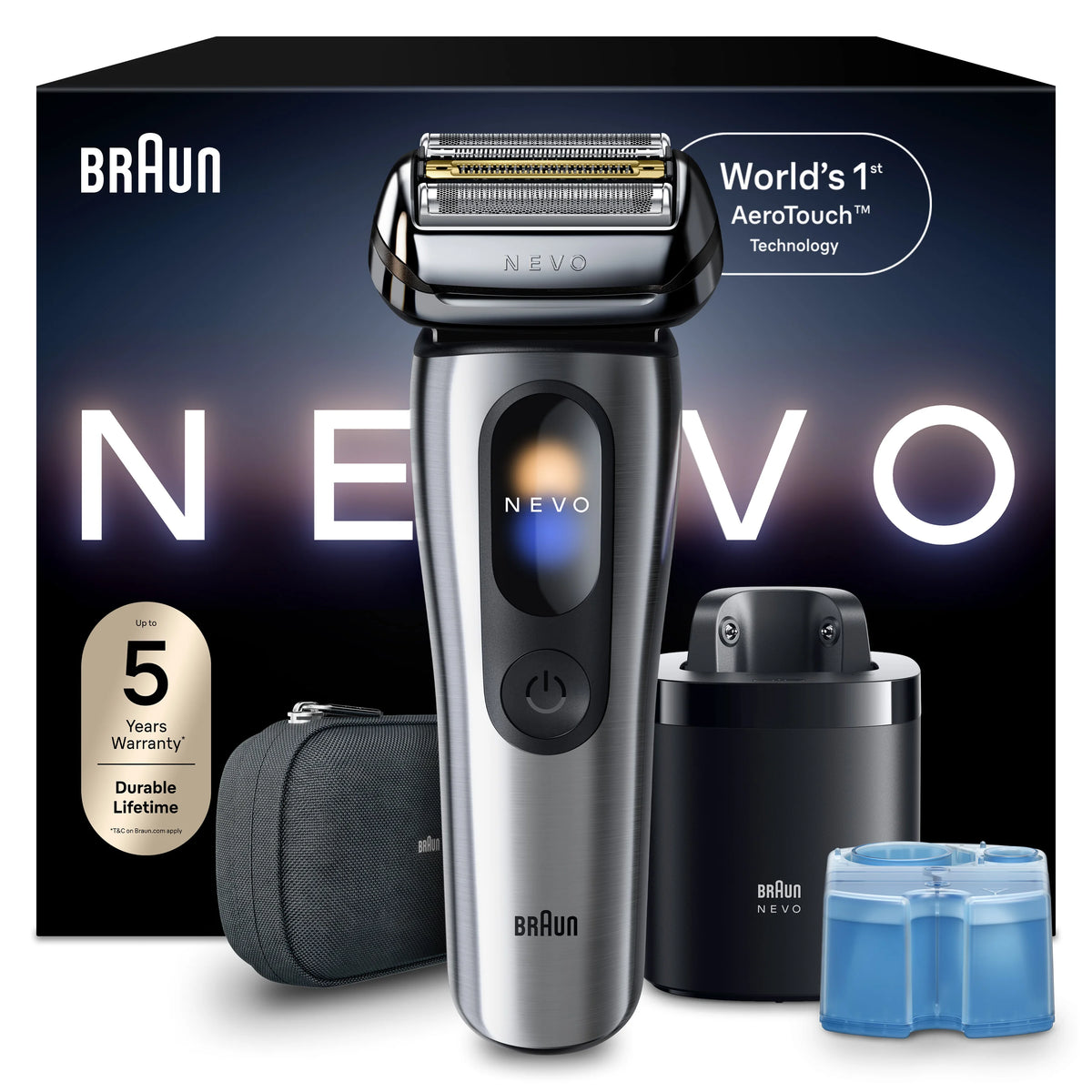 Braun NEVO 11000c Silver Men's Electric Shaver with World's 1st AeroTouch Tech